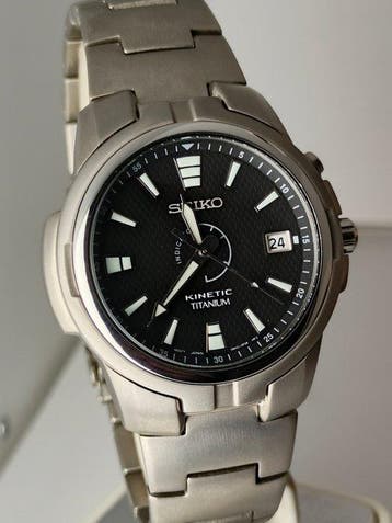 Seiko - Kinetic Titanium - Zonder minimumprijs - 5M42-0L60 -