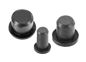 Set van 30 flexibele pluggen (7,5 mm, binnen, rond, zwart), Verzenden