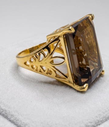 Sans prix de réserve - Bague Plaqué or - 17.00ct. tw. Quartz, Bijoux, Sacs & Beauté, Bagues