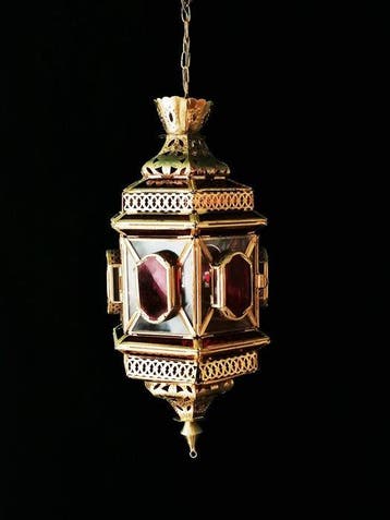 Plafondlamp - Verguld messing - Granadische lantaarnlamp
