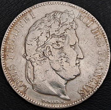 France. Louis Philippe I. 5 Francs 1837-K, Bordeaux (Sans