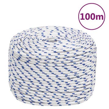 vidaXL Boot touw 10 mm 100 m polypropyleen wit, Verzenden, Nieuw