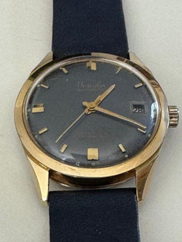 Hercules - Automatic 25 Jewels - Date - Blue Dial - Gold, Nieuw