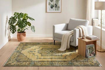 Jaune vintage - Tapis - 210 cm - 115 cm - avec certificat, Nieuw