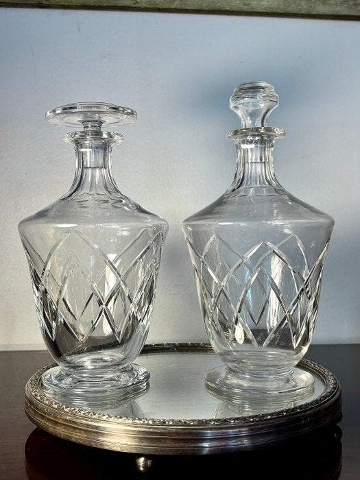 Cristal dArgenthal /Saint Louis - Karaf (2) - Kristal, Antiquités & Art, Curiosités & Brocante