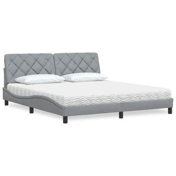 vidaXL Bed met matras stof lichtgrijs 180x200 cm, Verzenden, Nieuw