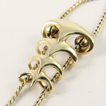 Handmade - Collier - DESIGN Schuifketting met 2 pampels -