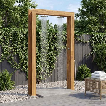 vidaXL Buitendouche 226 cm Massief acaciahout en roestvrij, Verzenden, Nieuw