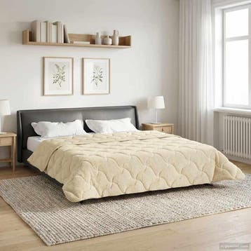 vidaXL Volledig Jaar Dekbed Gekwilt Crème 220 x 240 cm, Verzenden, Nieuw