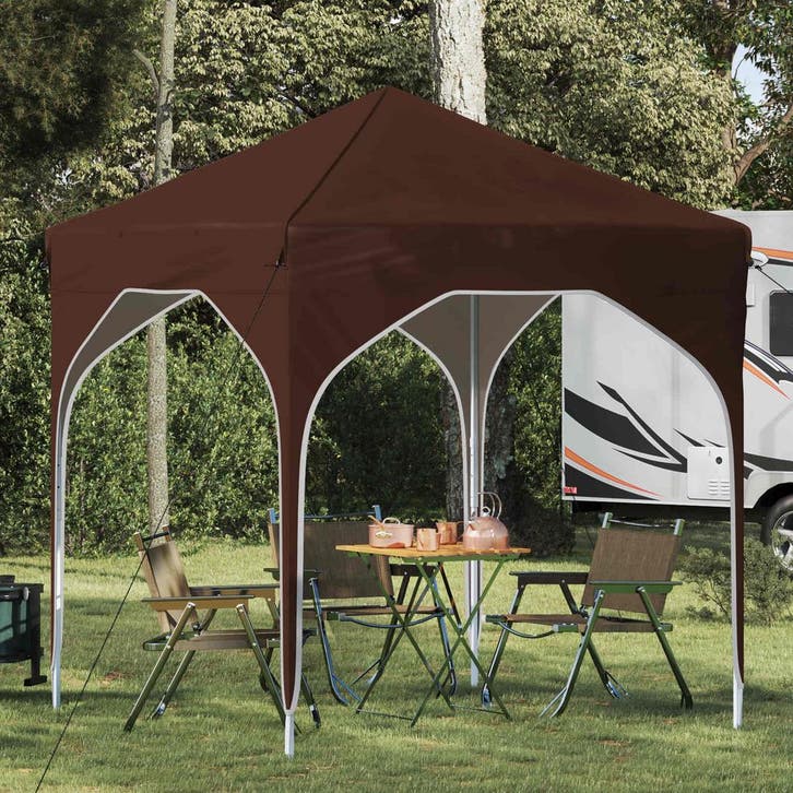 vidaXL Pop-up Feesttent 194 x 194 x 245 cm Bruin, Jardin & Terrasse, Tonnelles, Envoi