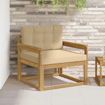 vidaXL Buiten Midden Sofa Polyester Wit, Verzenden, Nieuw