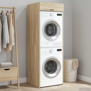 vidaXL Wasmachinekast Sonoma 67,5 x 68 x 200 cm Bewerkt hout, Huis en Inrichting, Kasten | Overige, Verzenden, Nieuw