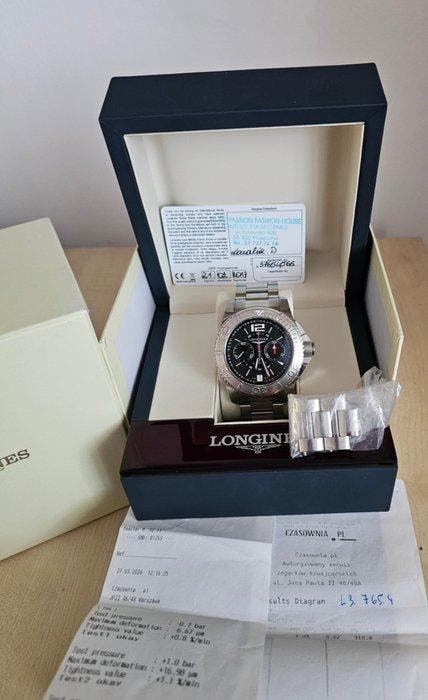 Longines - HydroConquest Automatic Bi-compax Chronograph -, Handtassen en Accessoires, Horloges | Antiek