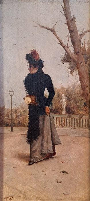 Guillermo Gómez Gil (1862-1942) - Dama en el parque
