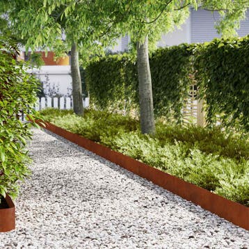 vidaXL Gazonrand 30 st 20 x 103 cm weervast staal, Tuin en Terras, Bielzen en Borduren, Verzenden, Nieuw