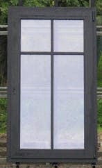 pvc raam , chassis , venster 80 x 139 zwart ral 9005, Doe-het-zelf en Bouw, 75 tot 150 cm, Kunststof, Raamkozijn, Nieuw