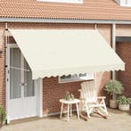 vidaXL Luifel handmatig uittrekbaar 350 cm crème, Tuin en Terras, Zonneschermen, Verzenden, Nieuw