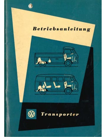1961 VOLKSWAGEN T1 TRANSPORTER INSTRUCTIEBOEKJE DUITS, Auto diversen, Handleidingen en Instructieboekjes, Ophalen of Verzenden