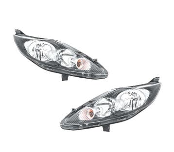 Phares Pour Ford Fiesta Mk7 3 5P 08-13 Fond Noir, Verzenden