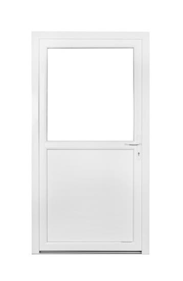 Deur wit 1/2 glas Premium b120 x h208 cm R., 120 cm of meer, Nieuw, Ophalen of Verzenden, Buitendeur