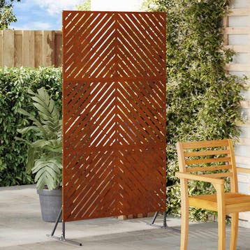 vidaXL Privacyscherm 100 x 50 x 180 cm weervast staal, Verzenden, Nieuw