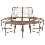 vidaXL Boom Bank 8-Aantal zitplaatsen Ø 160 x 89 cm Staal, Verzenden, Nieuw