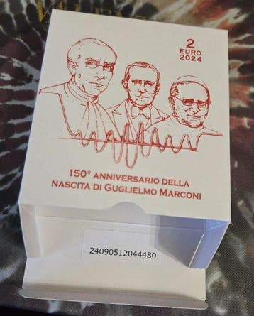 Vaticaan. 2 Euro 2024 Guglielmo Marconi Proof (Zonder