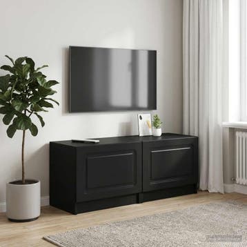 vidaXL Tv-meubel Zwart Bewerkt hout, Verzenden, Nieuw