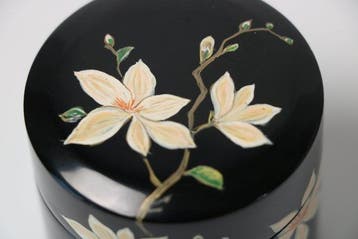 Theekistje / doosje - Hout - magnoliamotief