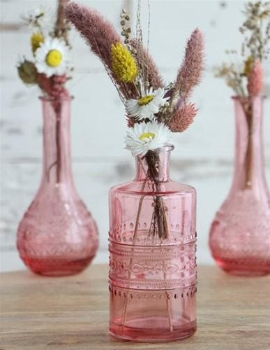 Gekleurd glazen flesje porto soft roze ø7,5 cm h14,5 per, Hobby en Vrije tijd, Knutselen, Nieuw