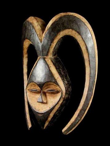 Masker - Kwele - Gabon, Antiquités & Art, Art | Art non-occidental