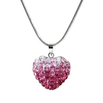 Fako Bijoux - Ketting - Disco Dots - Hart Duo - Roze, Verzenden, Nieuw