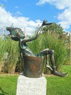 Sculpture, Fontein - pixie - kabouter - 50 cm - Bronze