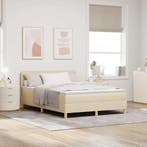 vidaXL Boxspring bed met kussen met hoofdeinde Crème 140 x, Verzenden, Nieuw