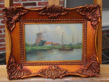 Romain Steppe ( 1859 - 1927 ) - Bootjes op de Schelde, Antiquités & Art