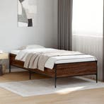 vidaXL Bedframe bewerkt hout en metaal bruin eikenkleurig, Verzenden