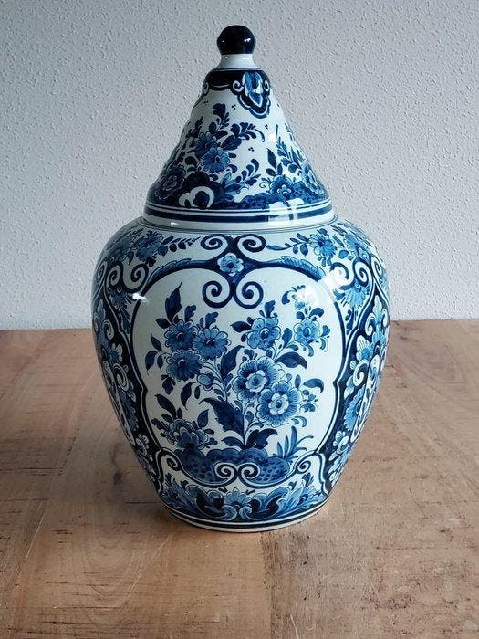 Oud Delft, Nijmegen - dekselvaas - Keramiek, Antiquités & Art, Antiquités | Verre & Cristal