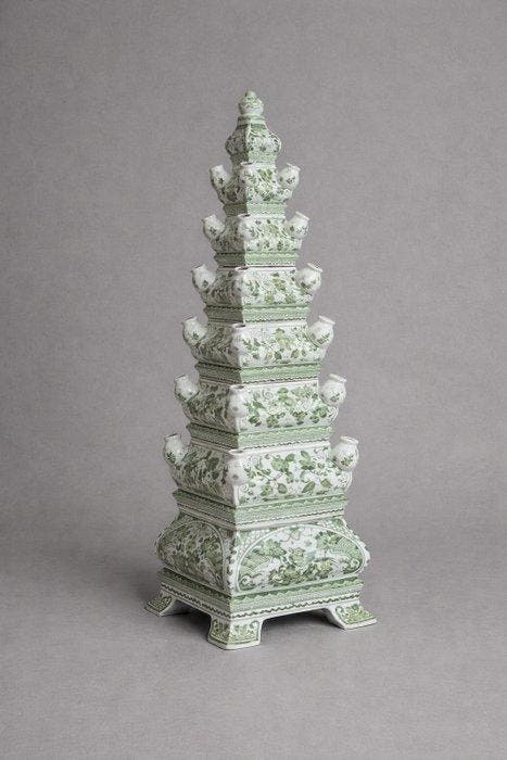 Vase (2) - Porcelaine - vases à tulipes – style Delft, Antiek en Kunst, Antiek | Glaswerk en Kristal