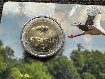 Letland. 2 Euro 2015/2022 (4 stuks) (Zonder minimumprijs), Postzegels en Munten
