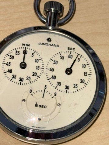 Junghans - Dreikreis Stoppuhr Meister - Sans prix de réserve, Handtassen en Accessoires, Horloges | Heren, Nieuw