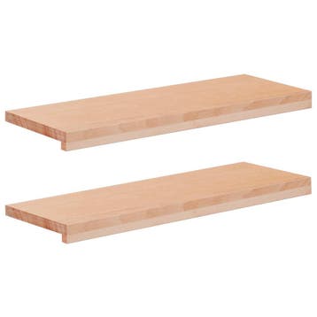 vidaXL Trapmatten 2 st Naturel 80 x 25 x 2 cm Massief, Bricolage & Construction, Échelles & Escaliers, Verzenden