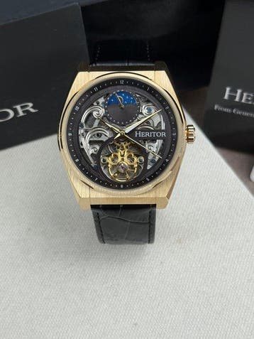 Heritor - Heritor Automatic Daxton Skeleton - Black/Gold -, Nieuw