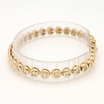 Bracelet - 14 carats Or jaune Diamant (Naturelle) - Tennis