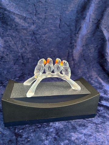 Swarovski - Beeldje - Baby Lovebirds - Kristal