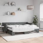 vidaXL Slaapbank onderschuifbed matrassen 80x200 cm stof, Verzenden, Nieuw