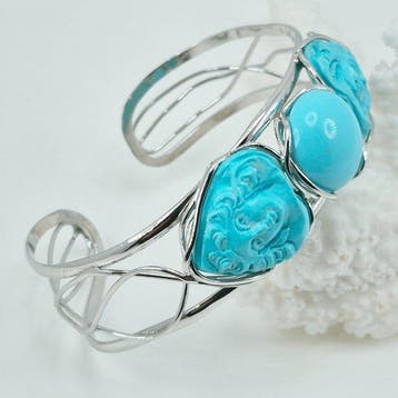 Turquoise - Argent - Bracelet - TURCHESE ARIZONA