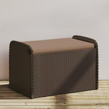 vidaXL Opbergbankje met kussen 80x51x52 cm poly rattan bruin, Verzenden, Nieuw