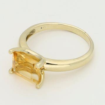 Ring - 14 karaat Geel goud - Citrien, Nieuw
