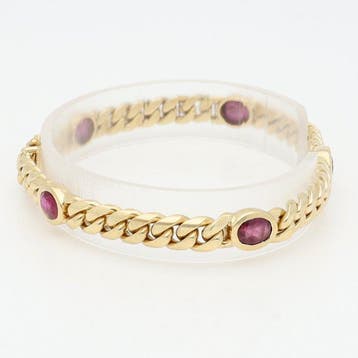 Armband - 14 karaat Geel goud Robijn, Nieuw