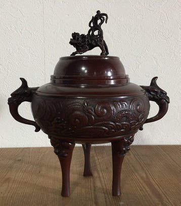Japanese - Vintage Takaoka Copper Bronze Incense Burner -